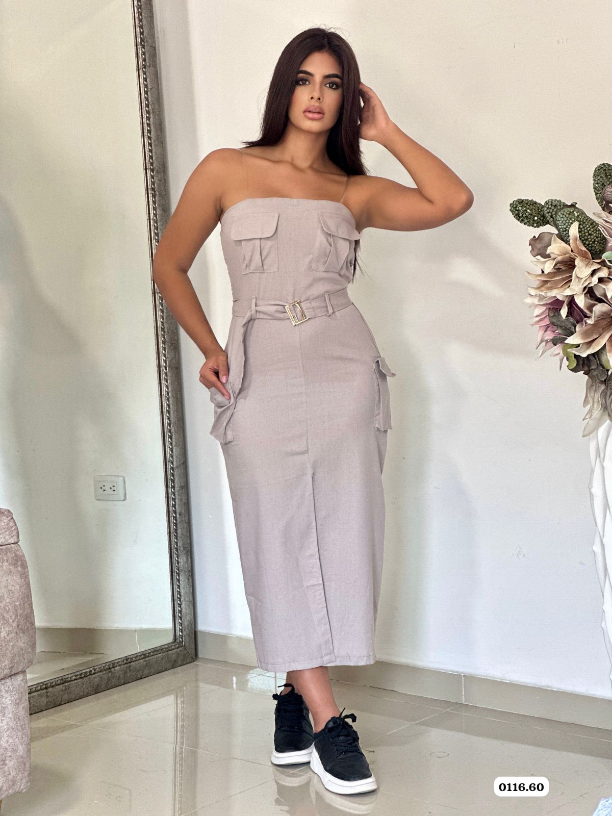 VESTIDO CARGO DRILL LIVIANO - 0116