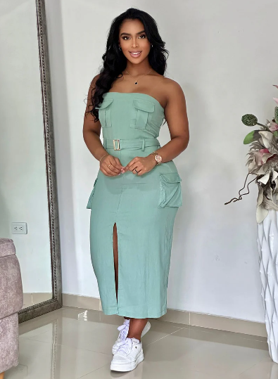 VESTIDO CARGO DRILL LIVIANO - 0116